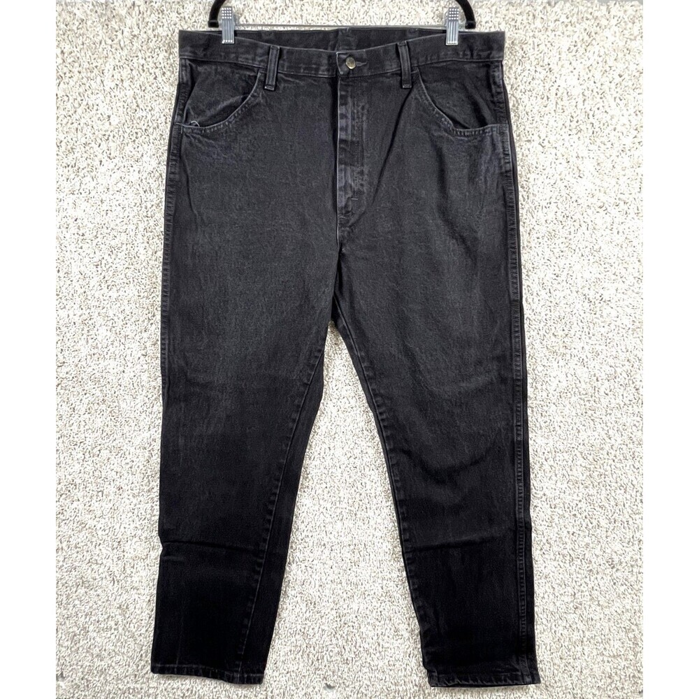 Rustler Men’s Black Jeans 38x32 Straight Leg Classic Fit Denim 100% Cotton Made